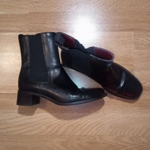 Black Leather Ann Taylor Ankle Boots
